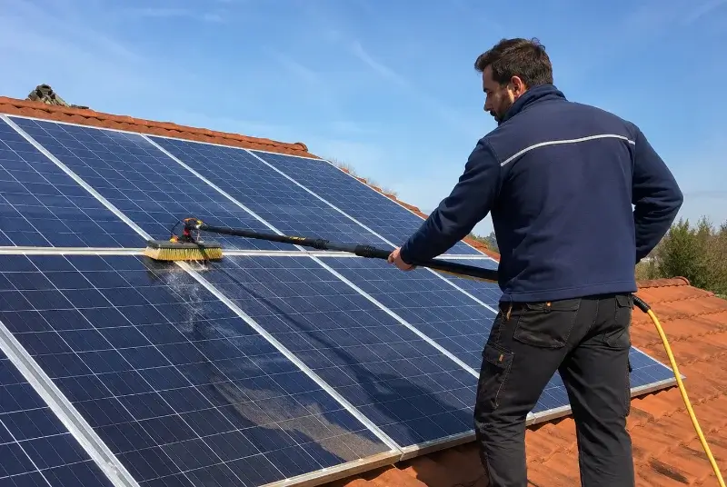 Nettoyage et entretien de panneaux solaires à la Chapelle-d'Abondance